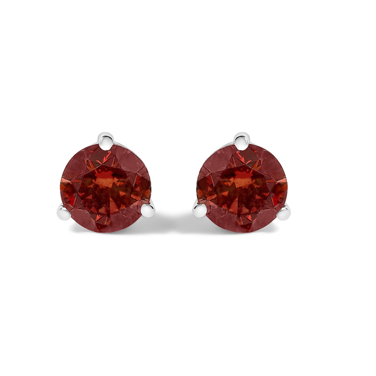 14K White Gold 1/2 Cttw Lab-Grown Round Brilliant-Cut Colored Diamond Classic 3-Prong Martini set Stud Earrings (VS1-VS2 Clarity)