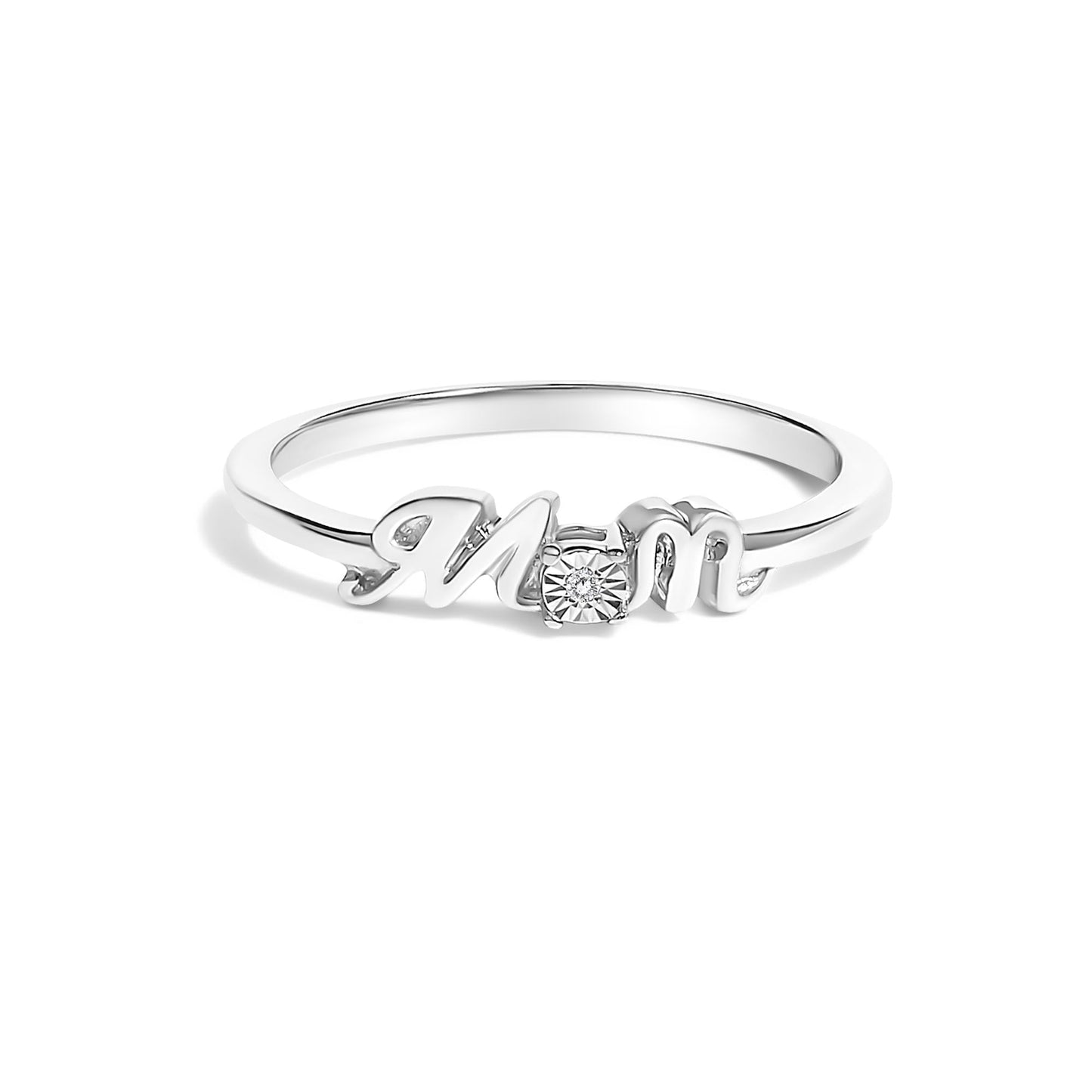 .925 Sterling Silver Diamond Accent "MOM" Ring (J-K Color, I2-I3 Clarity)