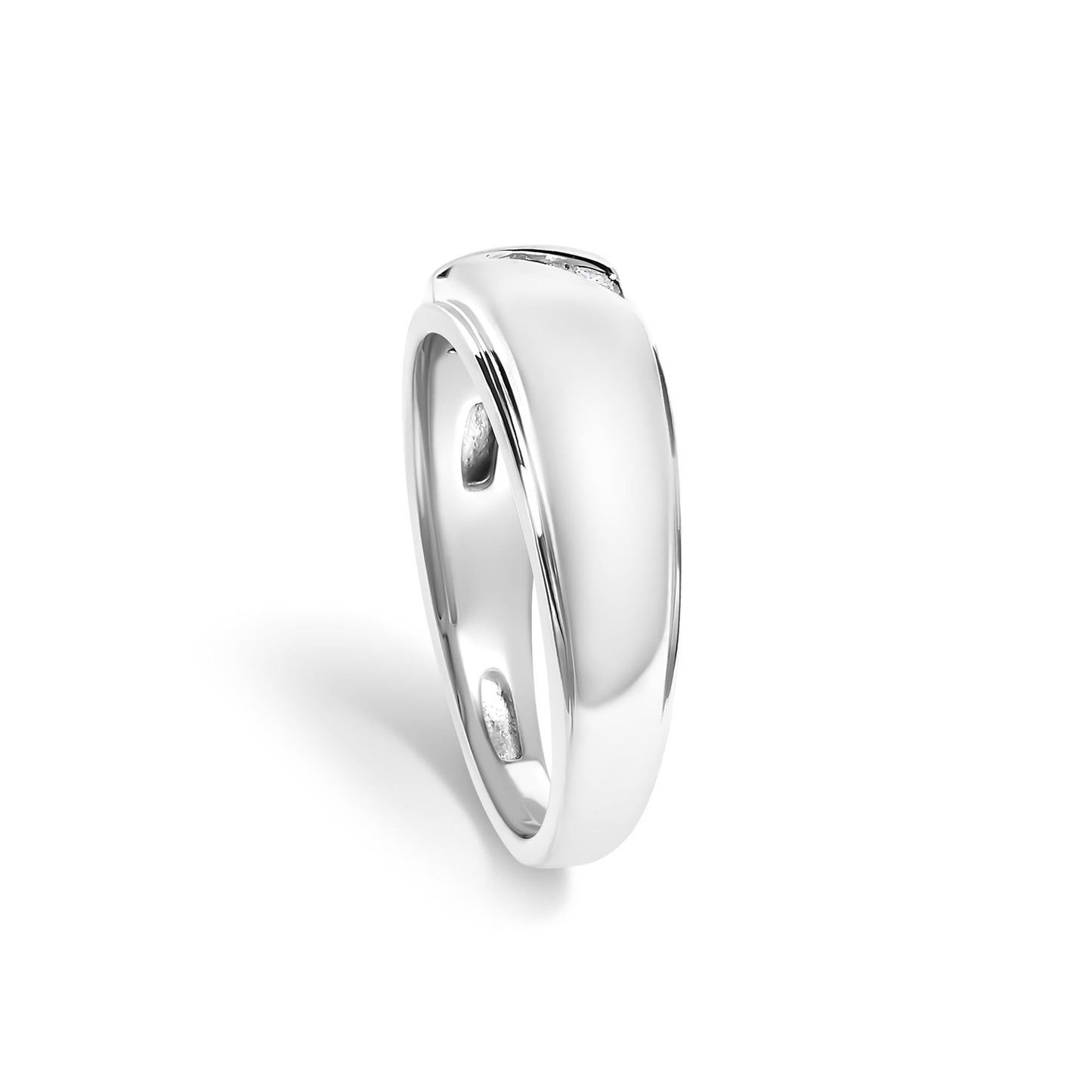 Men's .925 Sterling Silver 1/6 Cttw 3 Stone Diamond Band Ring (H-I Color, I1-I2 Clarity)