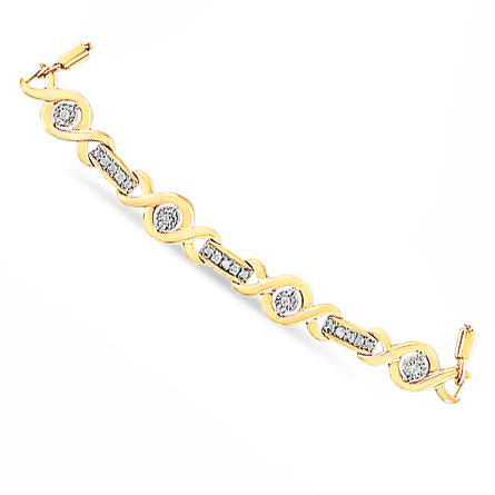 .925 Sterling Silver Channel Set Diamond Accent Twist 4â€-10†Adjustable Bolo Bracelet (I-J Color, I3 Clarity)