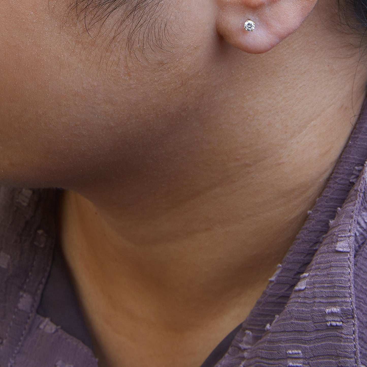14K Gold 1/2 Cttw Round Lab Grown Diamond Solitaire Stud Earrings