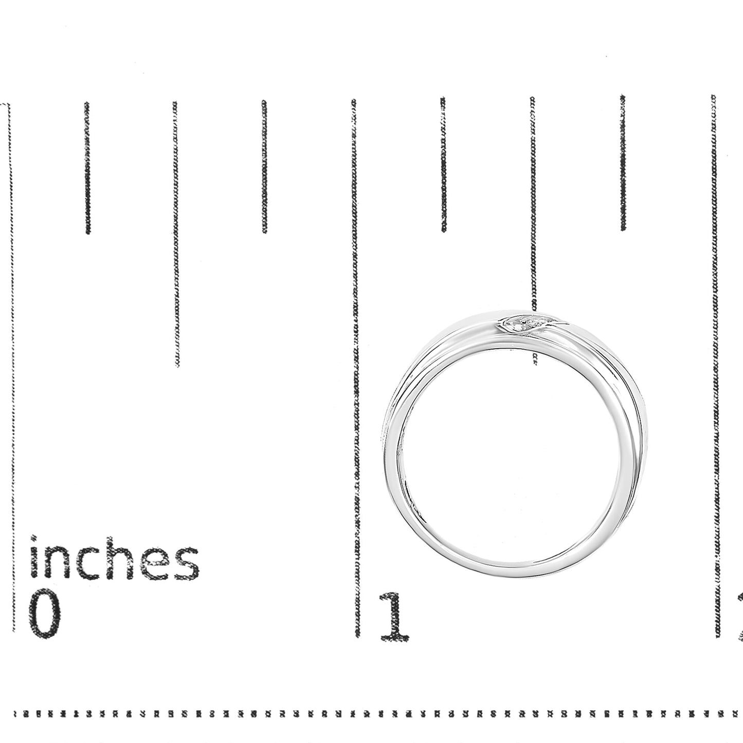 Men's .925 Sterling Silver 1/6 Cttw 3 Stone Diamond Band Ring (H-I Color, I1-I2 Clarity)