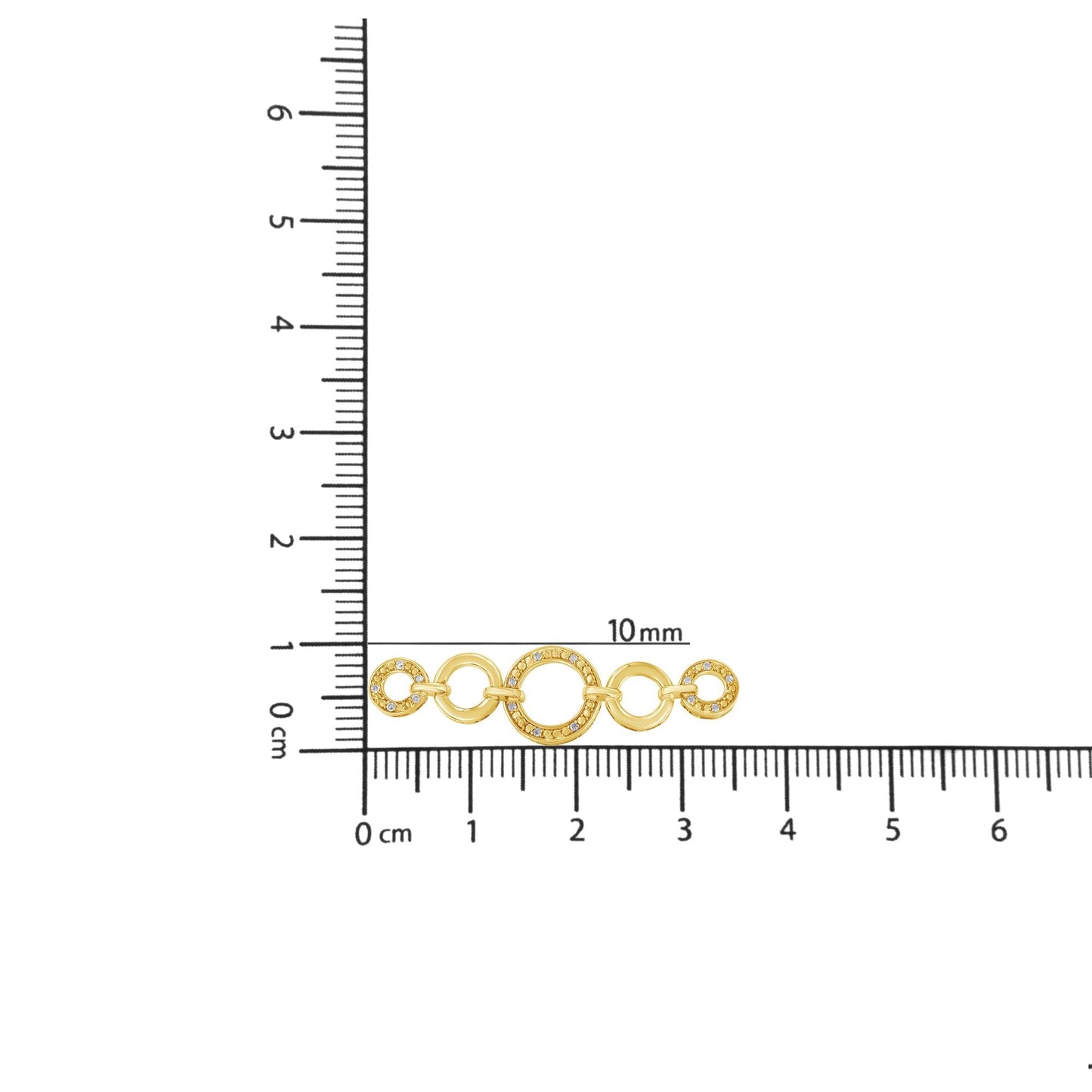 10K Yellow Gold over .925 Sterling Silver Diamond Accented Graduated Infinity Open Circle 6â€-9†Adjustable Bolo Bracelet (H-I Color, I2-I3 Clarity)