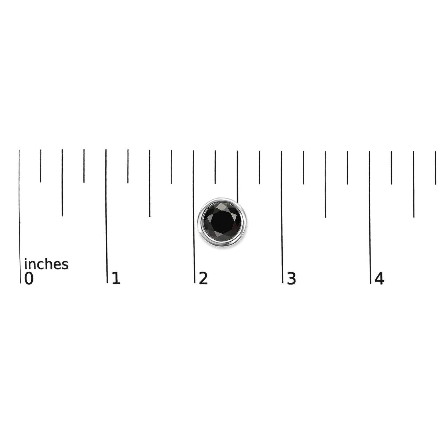 .925 Sterling Silver Round Brilliant-Cut Black Diamond Bezel-Set Stud Earrings with Screw Backs (Fancy Color-Enhanced, I2-I3 Clarity)