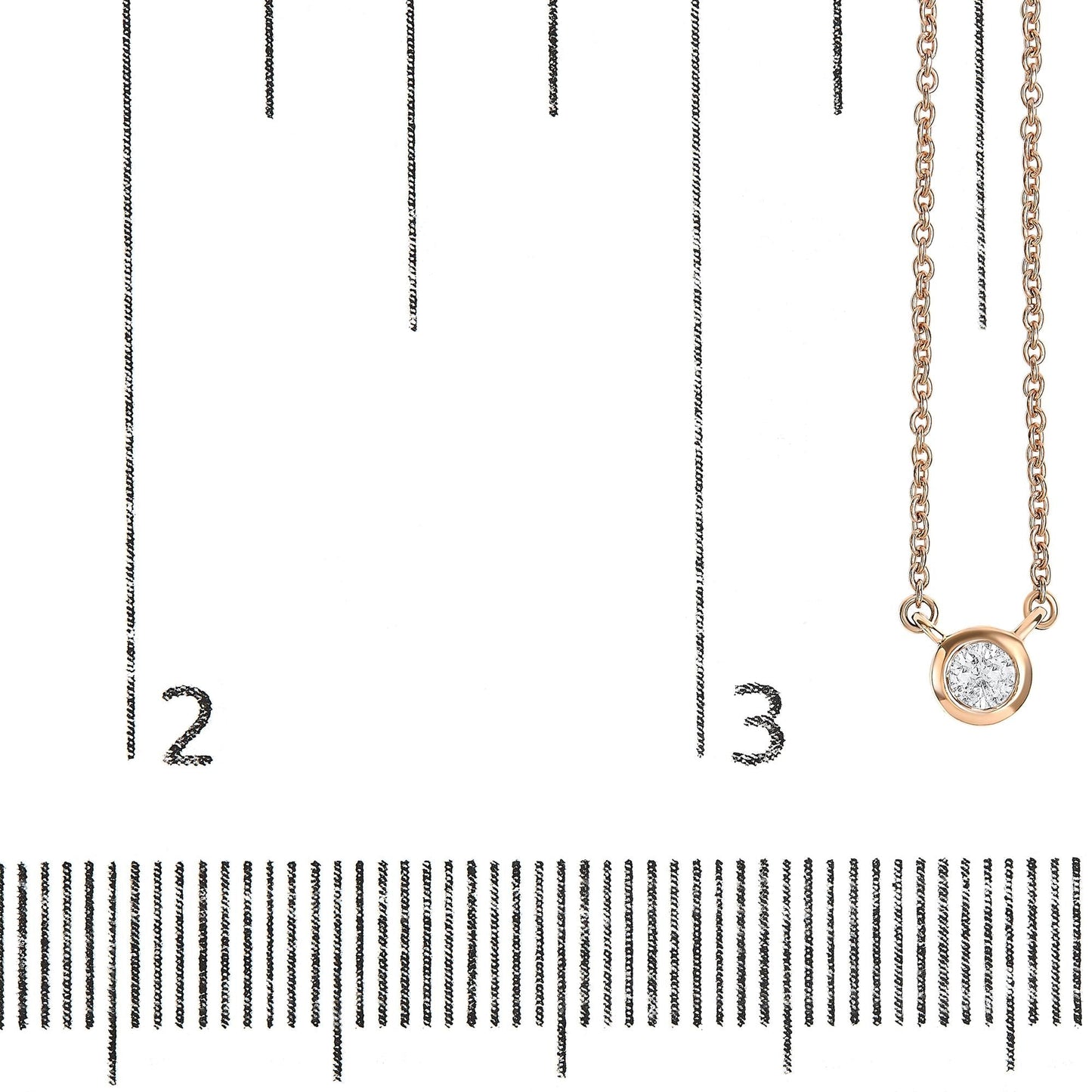 10K Gold Round Brilliant-Cut Diamond Modern Bezel-Set Solitaire 16"-18" Pendant Necklace (H-I Color, SI2-I1 Clarity)