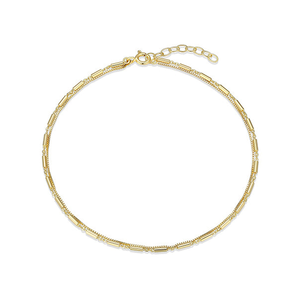 Trendy Sterling Silver Gold Anklet