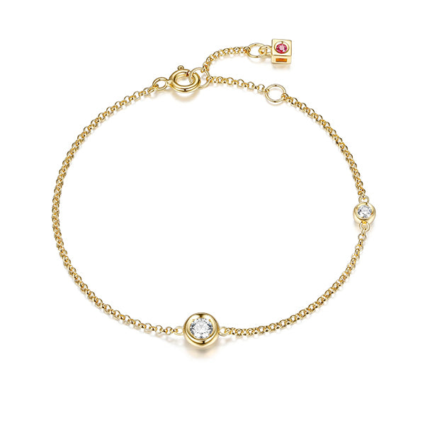 Elegant Ladies Bezel Set Bracelet