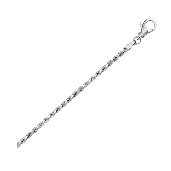 Elegant White Gold Rope Bracelet