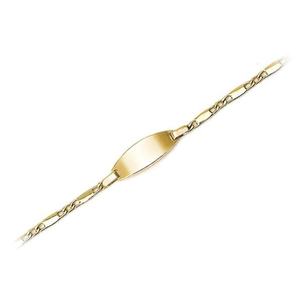 Elegant 14K Yellow Gold Link ID Bracelet