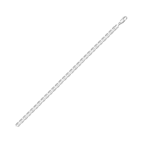 18K White Gold Flat Anchor Bracelet