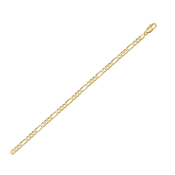 Elegant Real Gold Figaro Bracelet