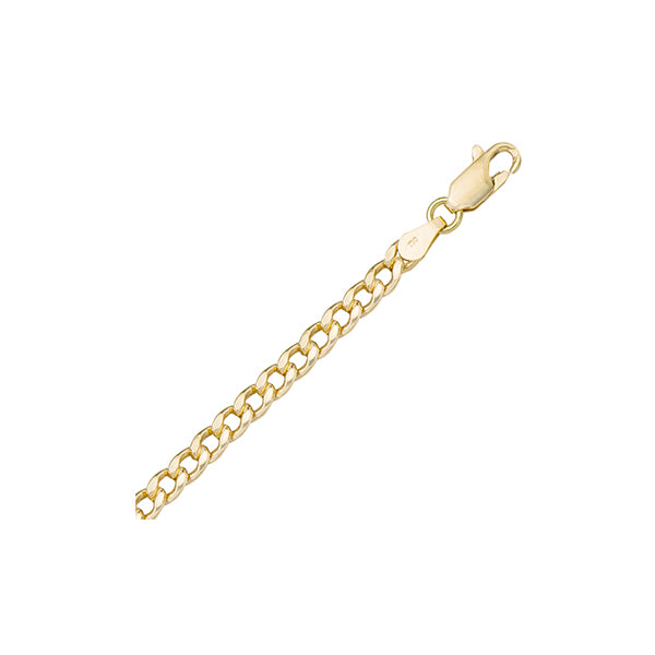 Elegant Real Gold Curb Bracelet for Women