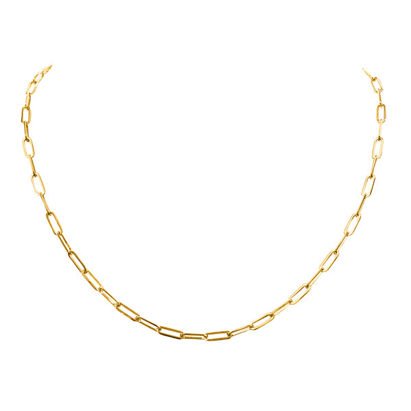 Elegant Real Gold Paperclip Chain Bracelet