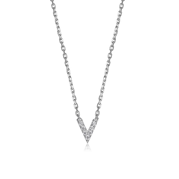 Elegant Necklace with Initial V