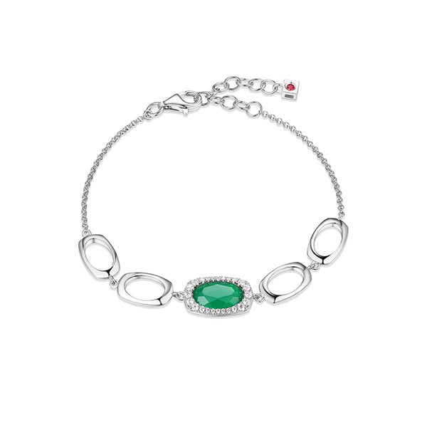 Elegant Aureole Oval Link Bracelet