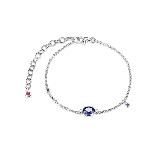 Elegant Blue Star Lab Grown Diamond Solitaire Bracelet