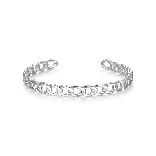 Elegant Ovation High Polish Link Cuff Bangle