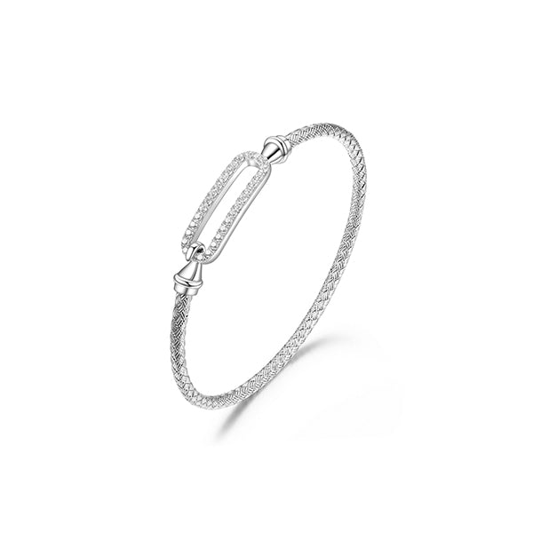 Charles Garnier Paperclip Woven Tube Hook Bangle