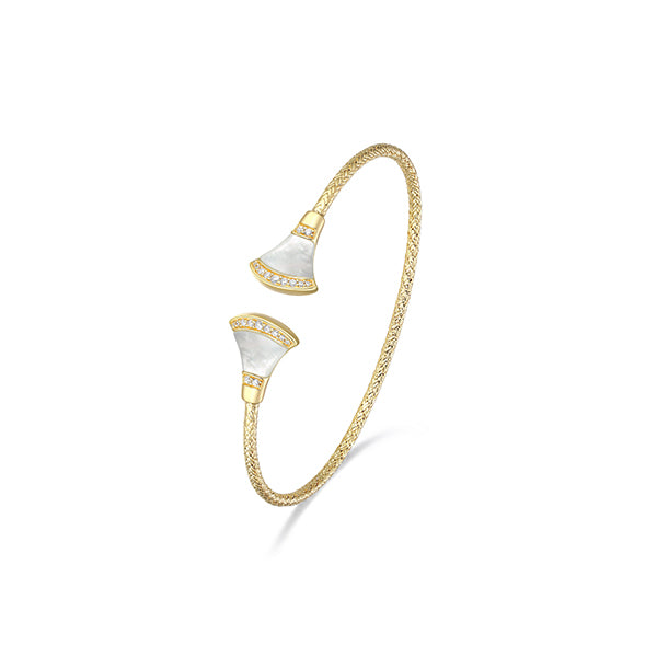 Elegant Sterling Silver Fanflare Bangle Bracelet