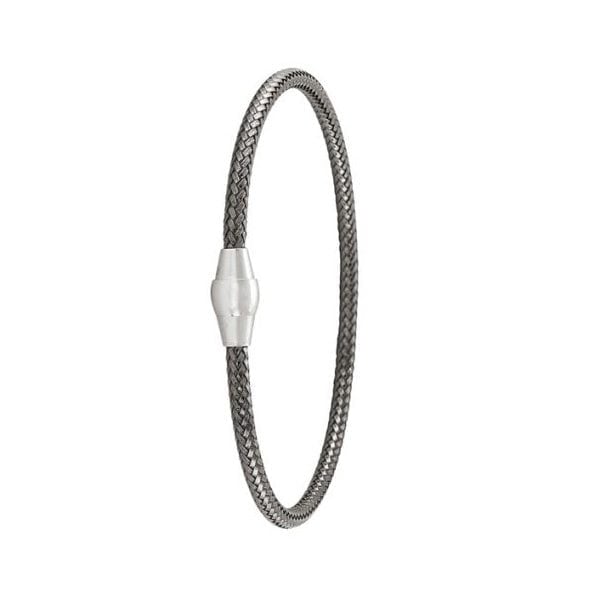 Charcoal-Round-Snake-Sterling-Silver-Fashion-bangle-with-magnetic-clasp