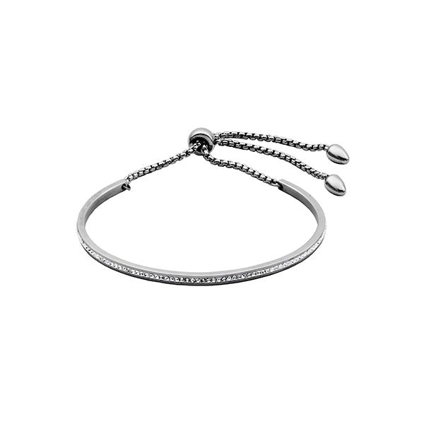 Elegant Silver Preciosa Crystal Bolo Bracelet