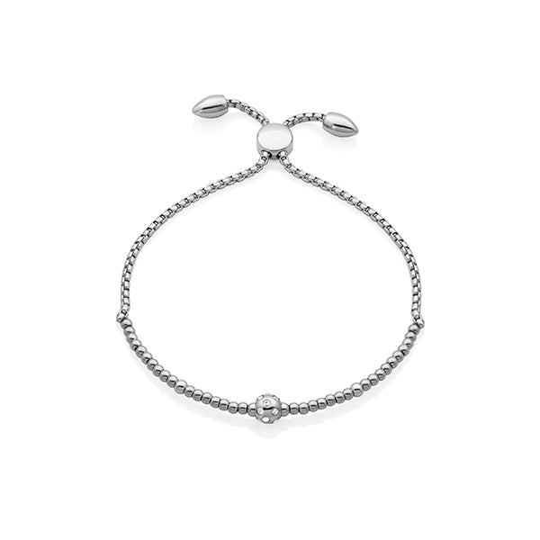CJ Steelx Beaded Bolo Bracelet with Center Crystal Bead