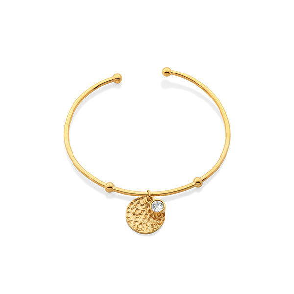 CJ Steelx Flexi Bangle Disc Bracelet in IP Gold