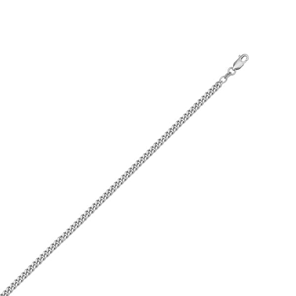18" 14K White Gold Curb Chain Necklace