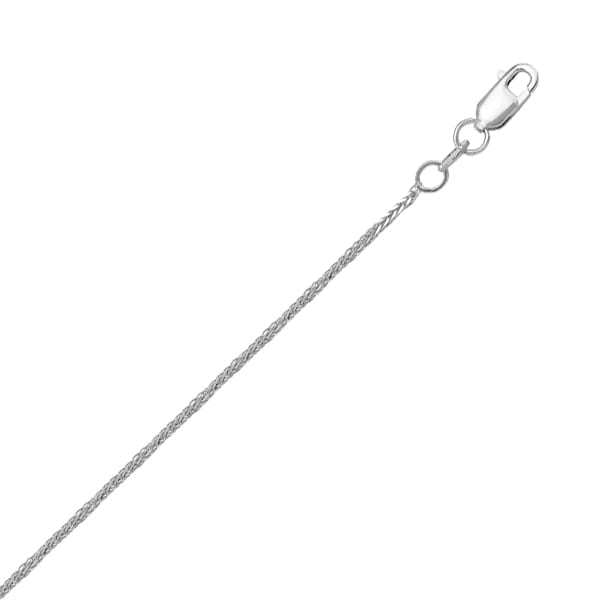 18" 14K White Gold Wheat Chain Necklace