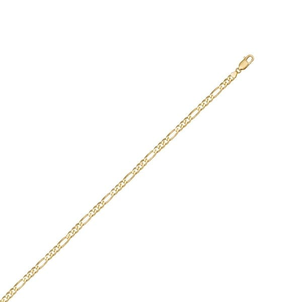 18" 14K Yellow Gold Hollow Figaro Chain Necklace