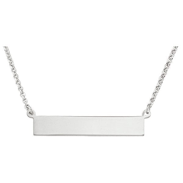 Sterling Silver Fashion Necklace with Name Plate Pendant