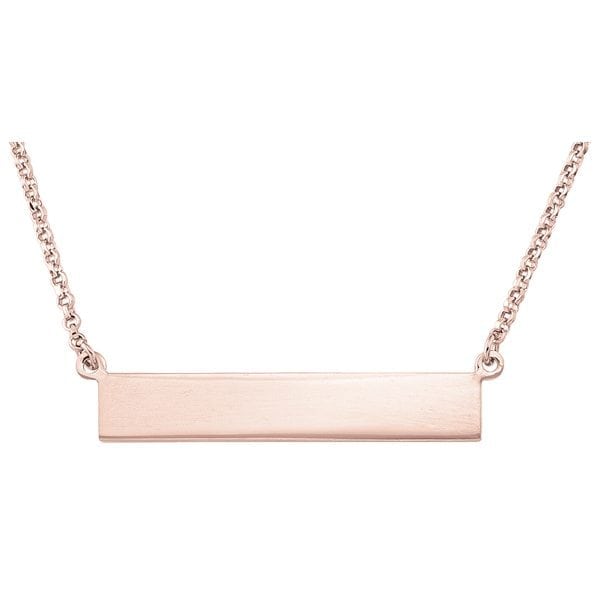 Sterling Silver Fashion Necklace with Name Plate Pendant