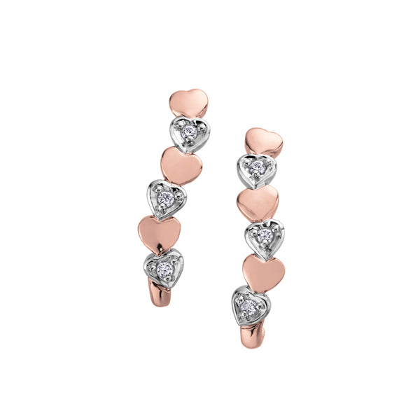 Elegant Real Gold Diamonds Drop Earrings