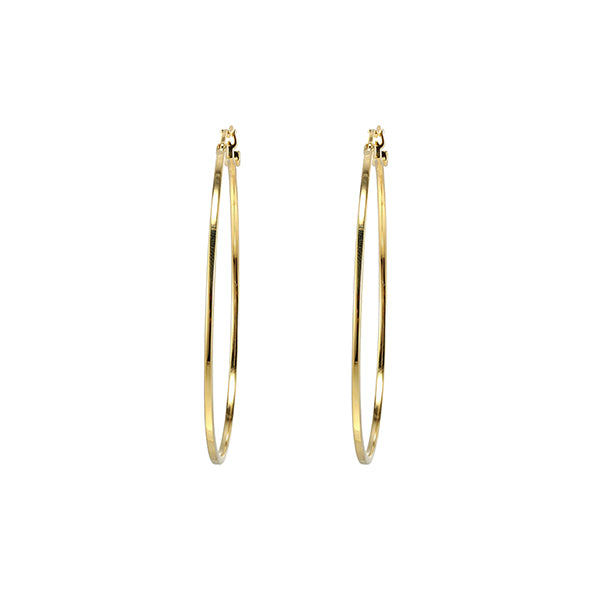 ELLE "Hoops" Sterling Silver 55mm Square Tube Earrings - Gold