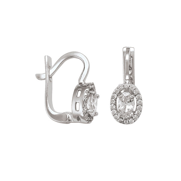 Elegant Genuine Gold Silver Zirconia Earrings