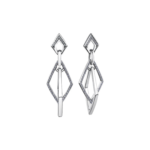 Diamond Earrings in 10K White Gold (0.25 CT. T.W.) - Silver