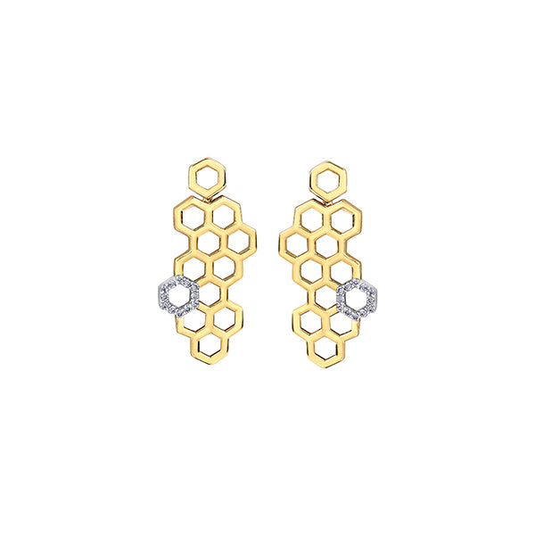 Diamond Stud Earrings in 10K (0.06 CT. T.W.) - Silver and Gold