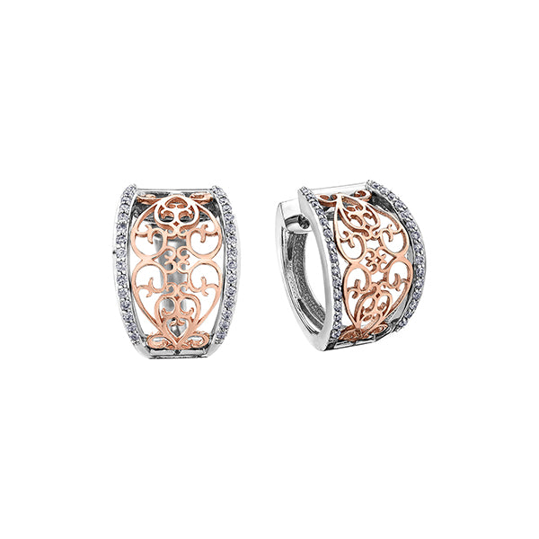 Diamond Earrings in 10K White and Rose Gold (0.33 CT. T.W.) - Silver