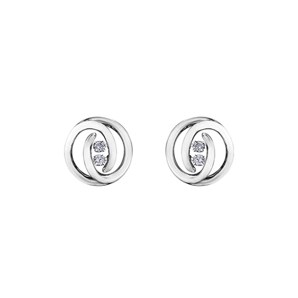 Diamond Stud Earrings in 10K White Gold (0.2 CT. T.W.) - Silver
