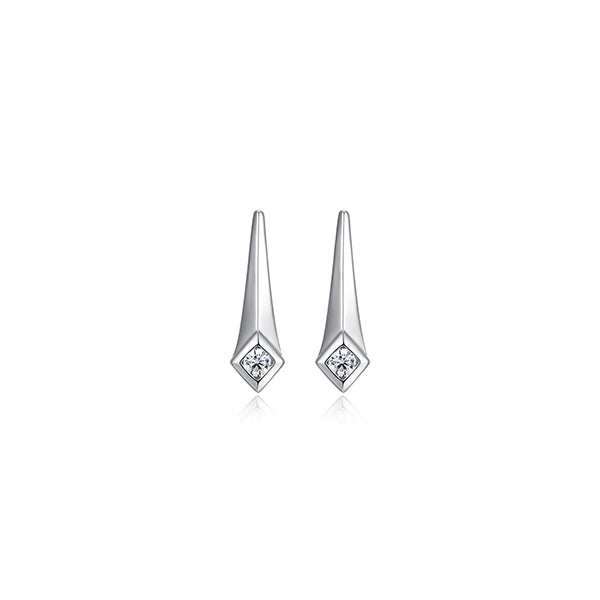 Diamondlite Cubic Zirconia 11x3mm Star Point Stud Earrings - Silver
