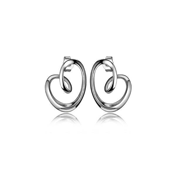 ELLE "Eternity" Sterling Silver Eternity Post Earrings - Silver