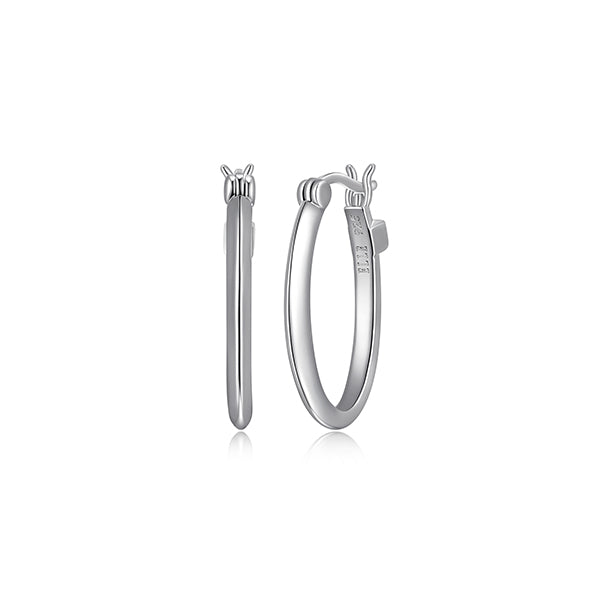 ELLE "Mirage" Oval Hoop Earrings - Silver
