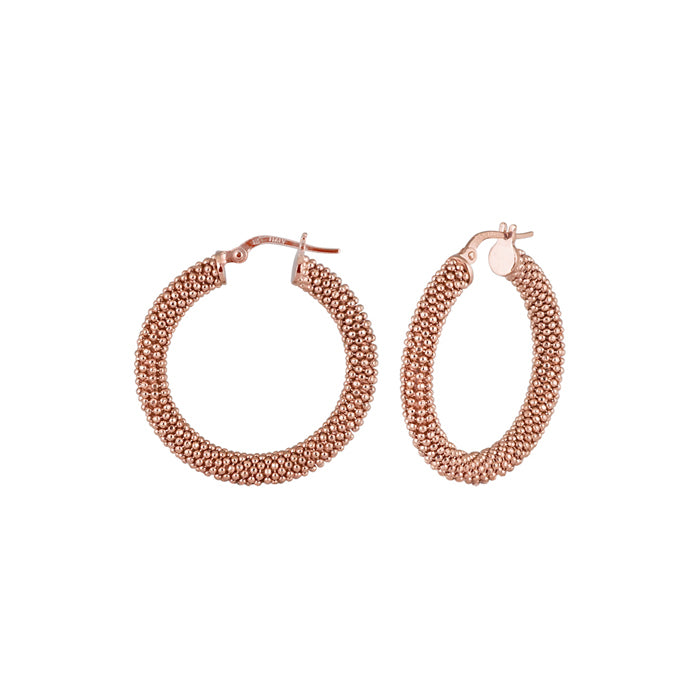 Italian Sterling Silver Popcorn Hoop Earrings