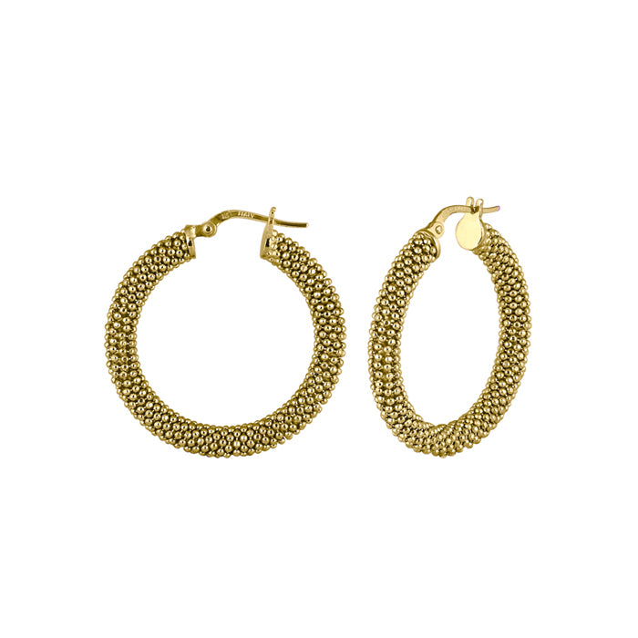 Italian Sterling Silver Popcorn Hoop Earrings