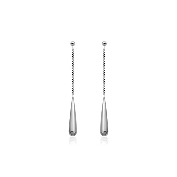 CJ Steelx Tear Drop Dangle Earrings - Silver