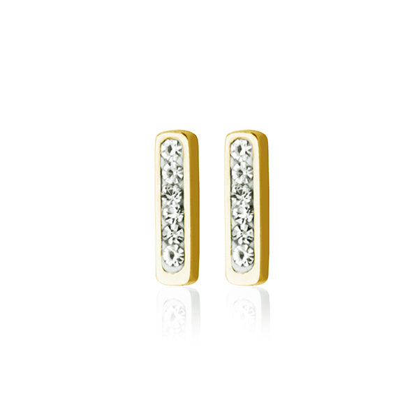 CJ Steelx Cubic Zirconia Bar Earrings - Gold