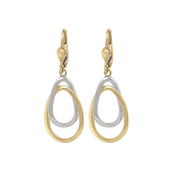 14K-Gold-and-Silver-Oval-Ring-Shaped-Drop-Earrings