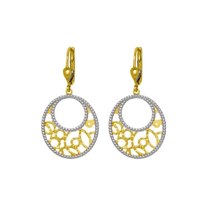 Elegant Real Gold Filigree Drop Earrings