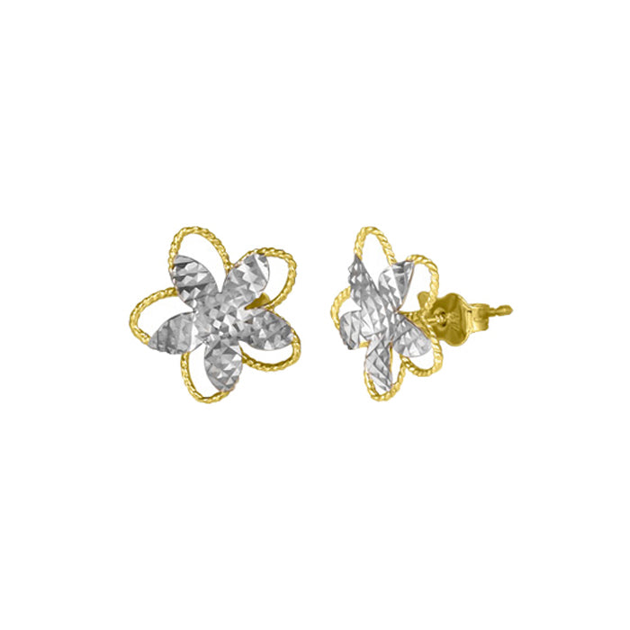 Elegant Real Gold Flower Earrings
