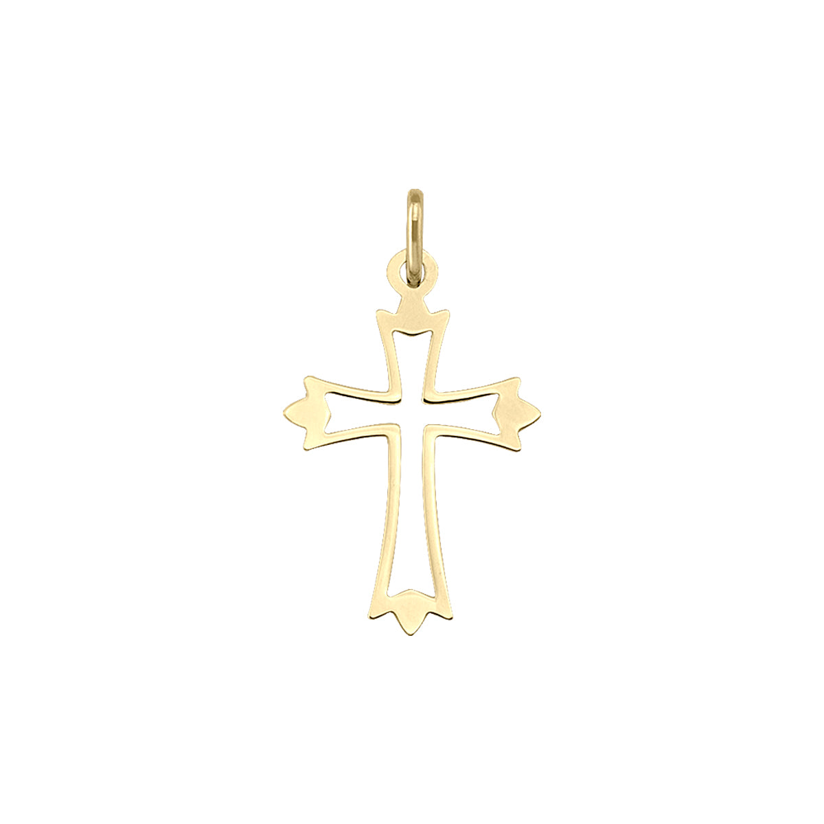 14K-Yellow-Hollow-Gold-Cross-Pendant---1.1gm